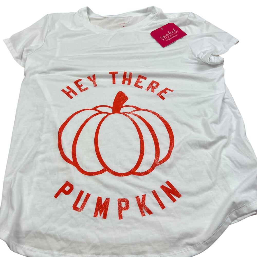 Isabel Maternity Short Sleeve "Hey There Pumpkin" Graphic T-Shirt - Size M - NWT